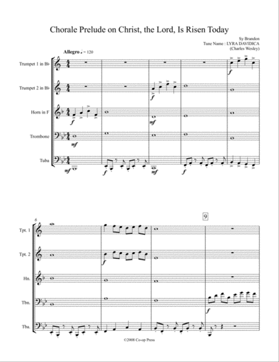 Chorale Prelude on Christ the Lord Is Risen Today Easter scores gallery preview page 1