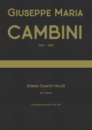 Cambini - String Quintet No.33 in F minor