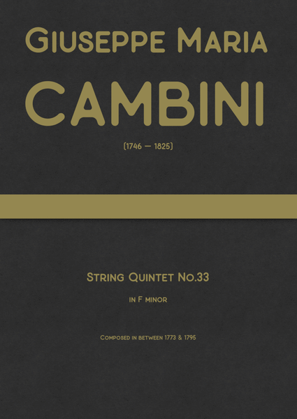 Cambini - String Quintet No.33 in F minor image number null