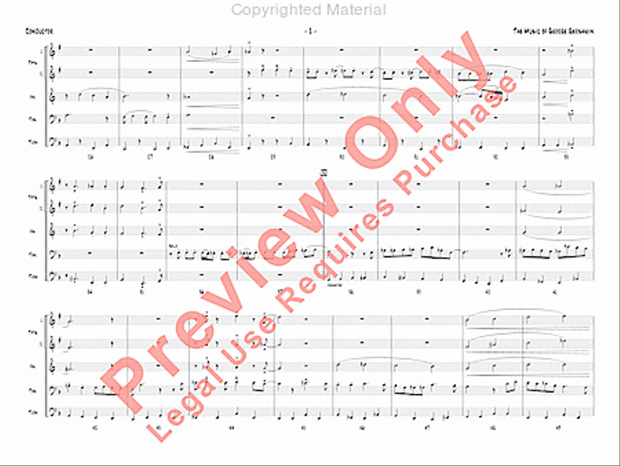 The Music of George Gershwin for Brass Quintet Jazz Ensemble scores gallery preview page 3