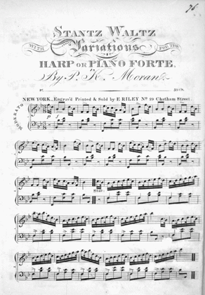 Stantz Waltz, With Variations for the Harp or Piano Forte