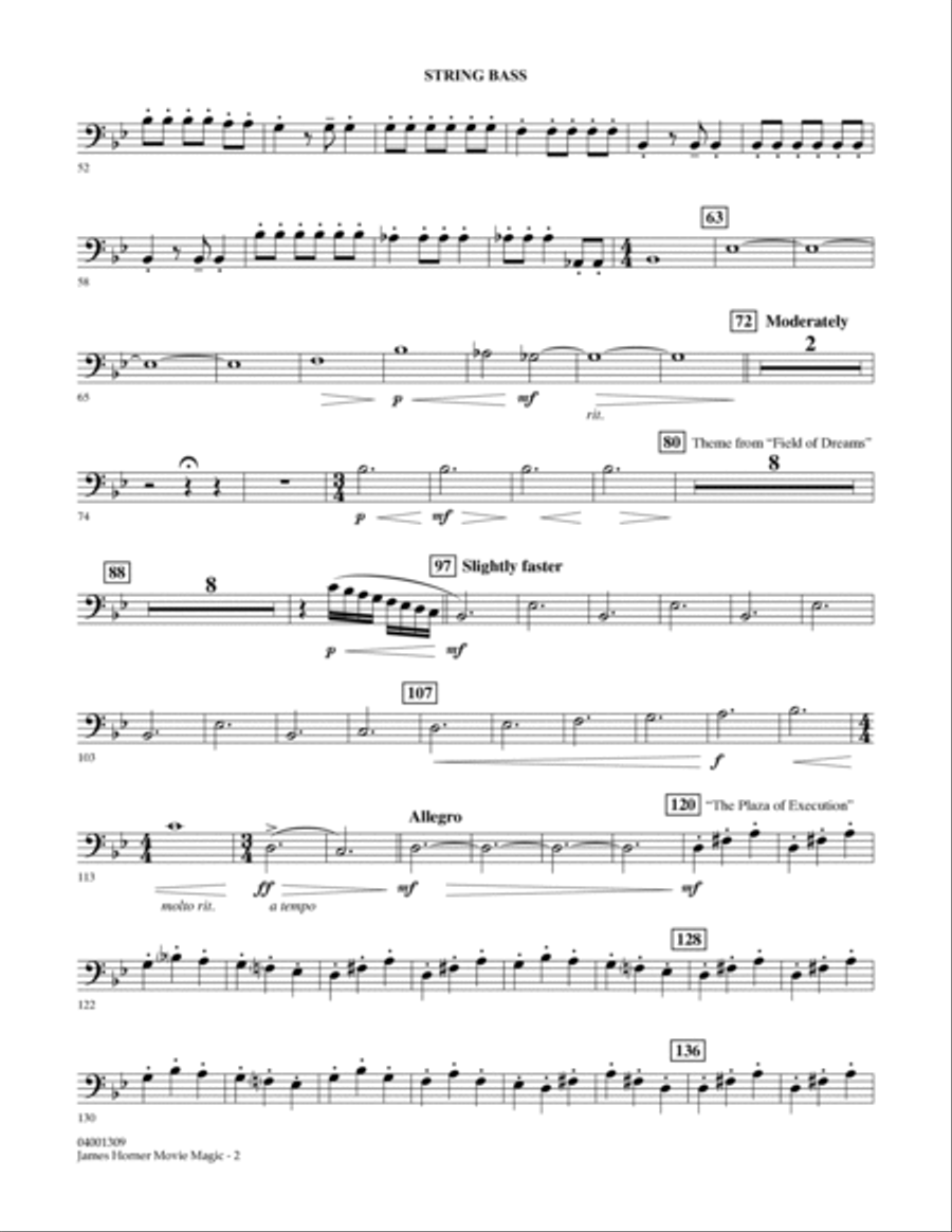 James Horner Movie Magic - String Bass Concert Band scores gallery preview page 2