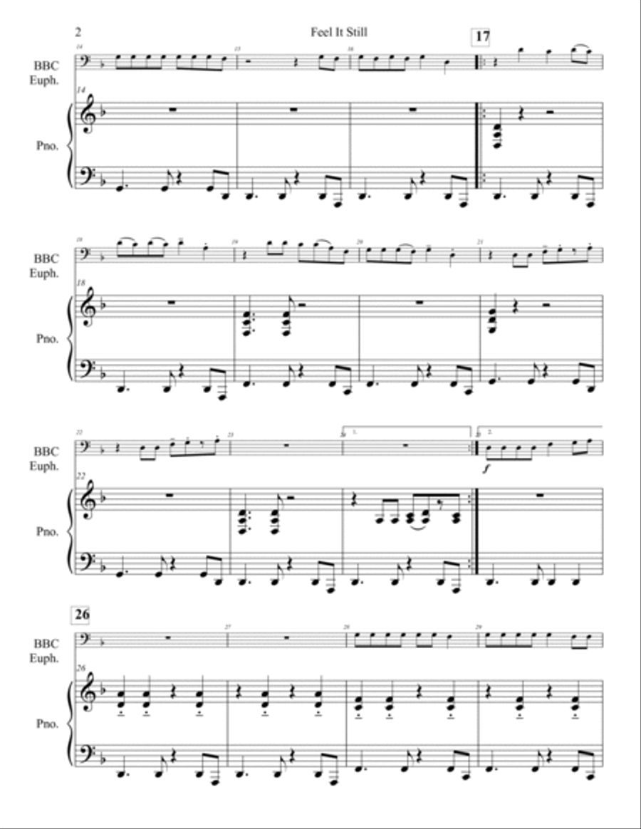 Feel It Still Baritone Horn BC scores gallery preview page 3