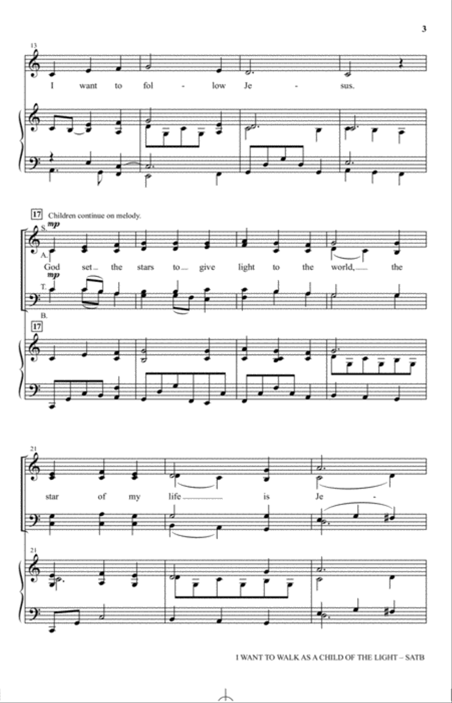 I Want To Walk As A Child Of The Light 4-Part scores gallery preview page 2