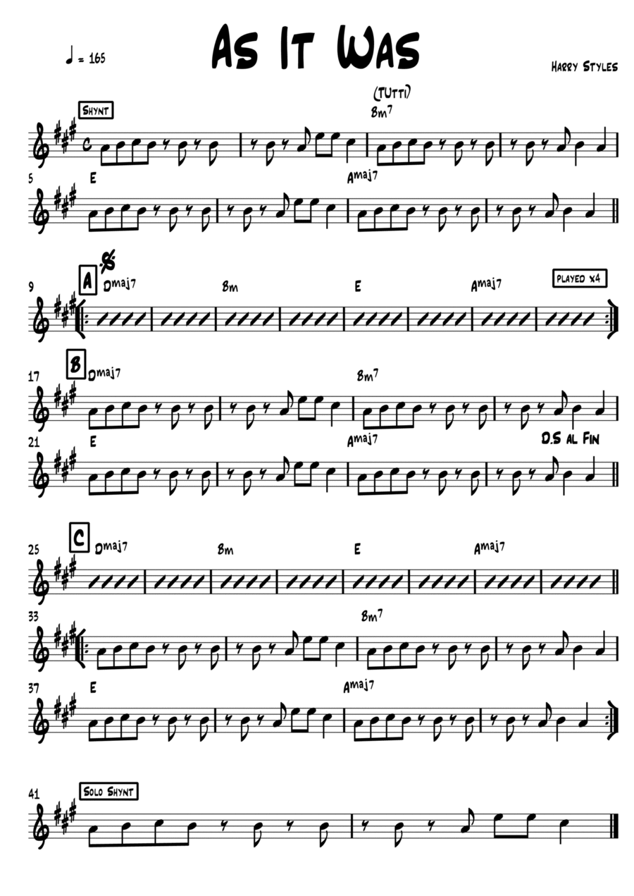 As It Was As It Was Piano scores gallery preview page 1