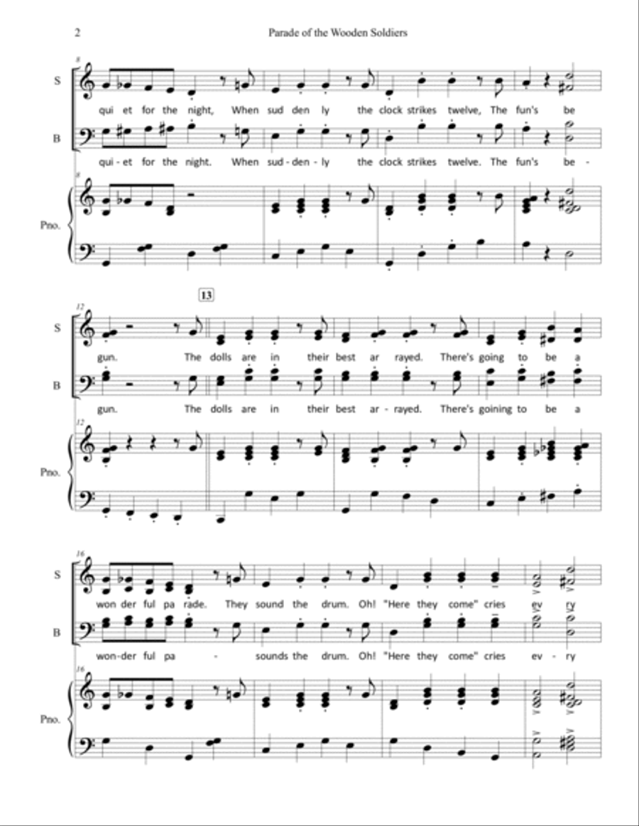 Parade of the Wooden Soldiers - A Novelty for SATB Chorus and Piano Divisi scores gallery preview page 3