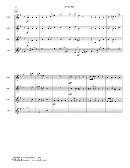 Locus Iste (for Clarinet Quartet)