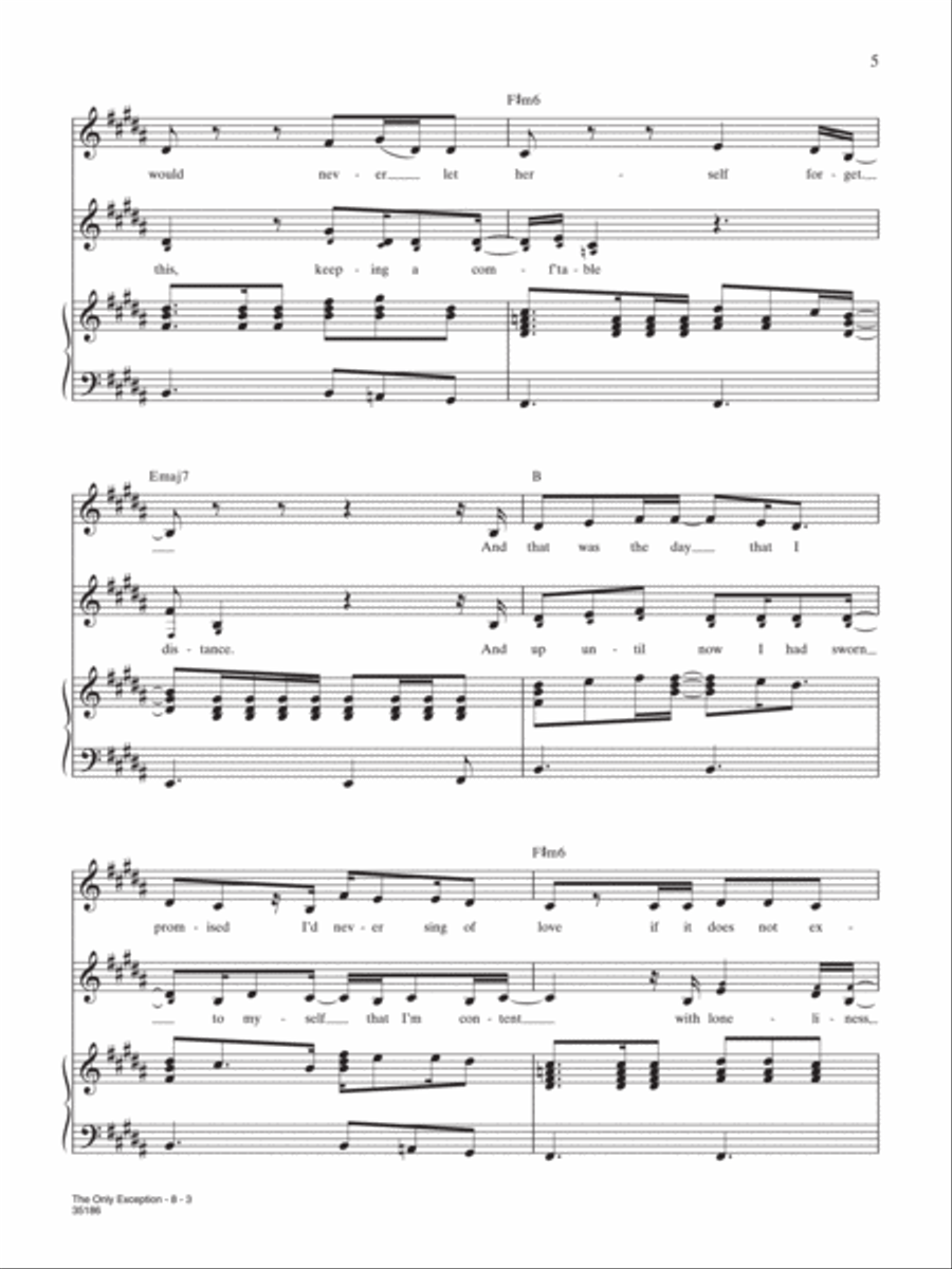 The Only Exception Piano, Vocal, Guitar scores gallery preview page 3