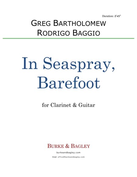 In Seaspray, Barefoot for clarinet & guitar image number null