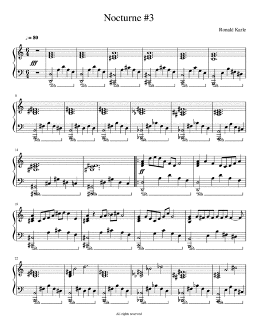 The First 100 Nocturne's of Ronald J. Karle Piano Method scores gallery preview page 6