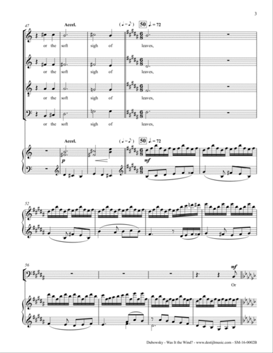 Was It The Wind? (SATB+Piano) 4-Part scores gallery preview page 4