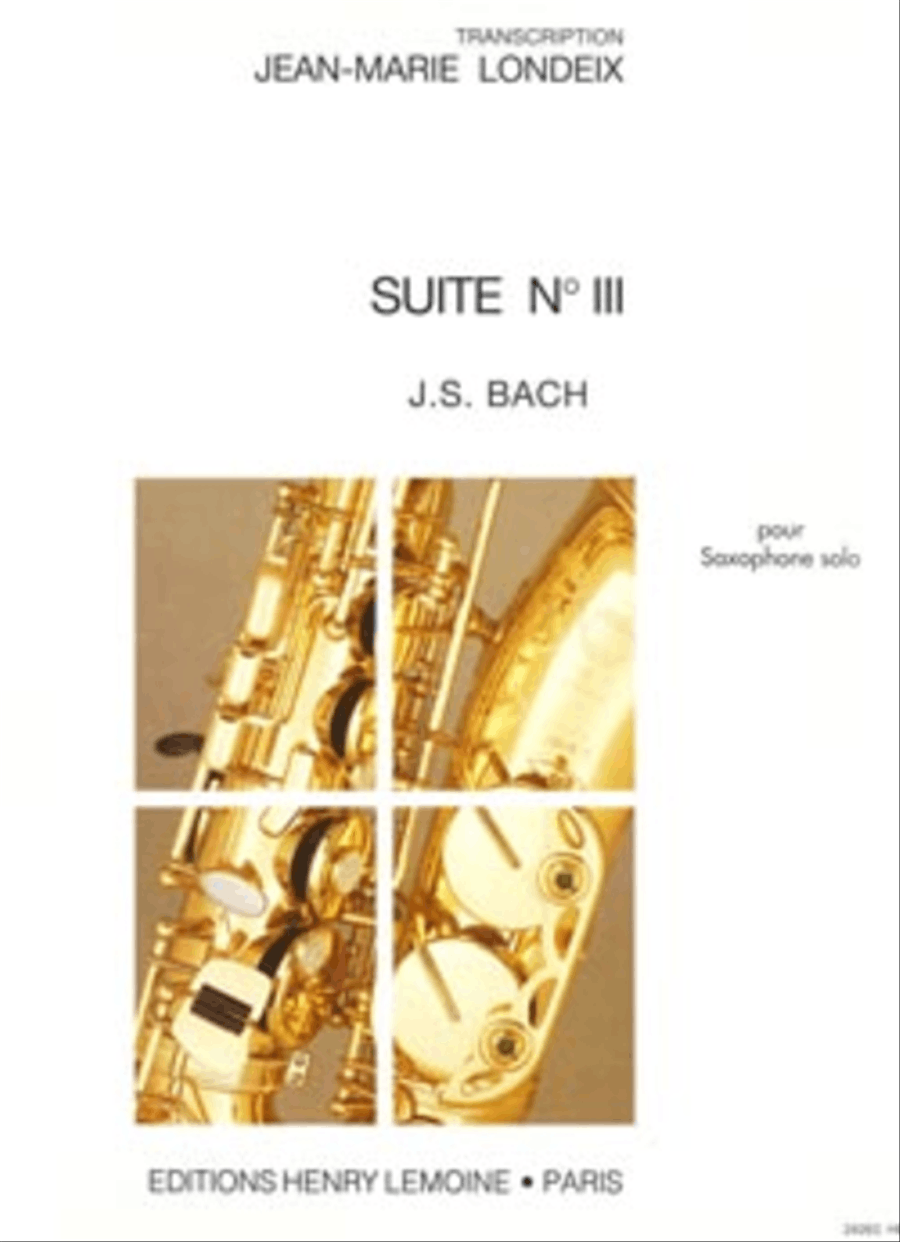 Suite No. 3 Saxophone Solo scores gallery preview page 1