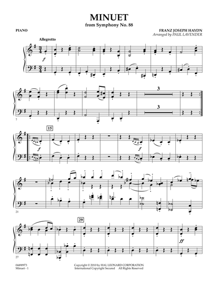 Minuet (from Symphony No. 88) - Piano