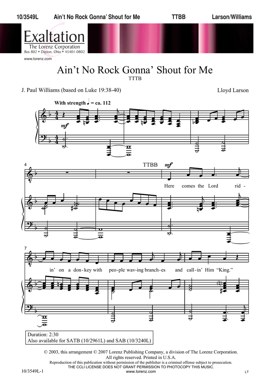 Ain't No Rock Gonna' Shout for Me