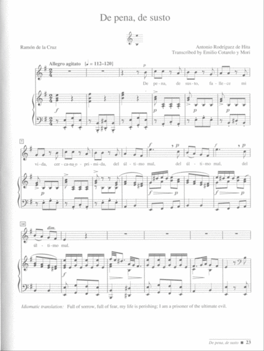 Spanish Theater Songs -- Baroque and Classical Eras Medium-Low Voice scores gallery preview page 6