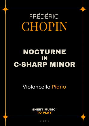 Book cover for Nocturne No.20 in C-Sharp minor - Cello and Piano (Full Score and Parts)
