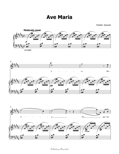 Ave Maria, by Gounod, in B Major