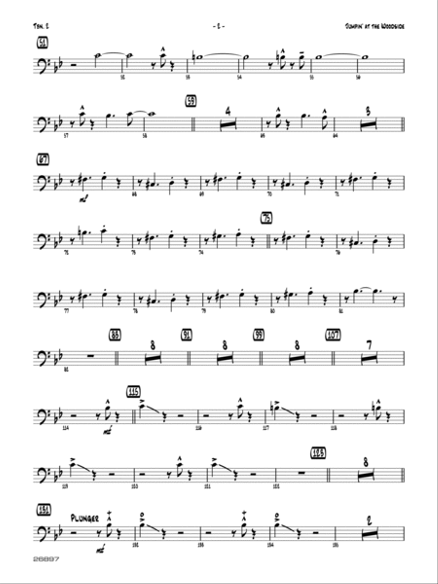 Jumpin' at the Woodside: 2nd Trombone Jazz Ensemble scores gallery preview page 2
