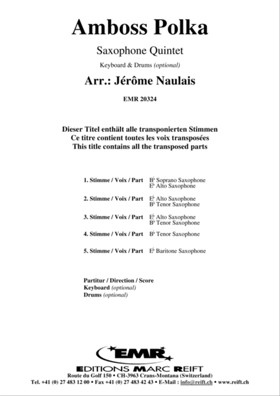 Amboss Polka Saxophone Quintet scores gallery preview page 2