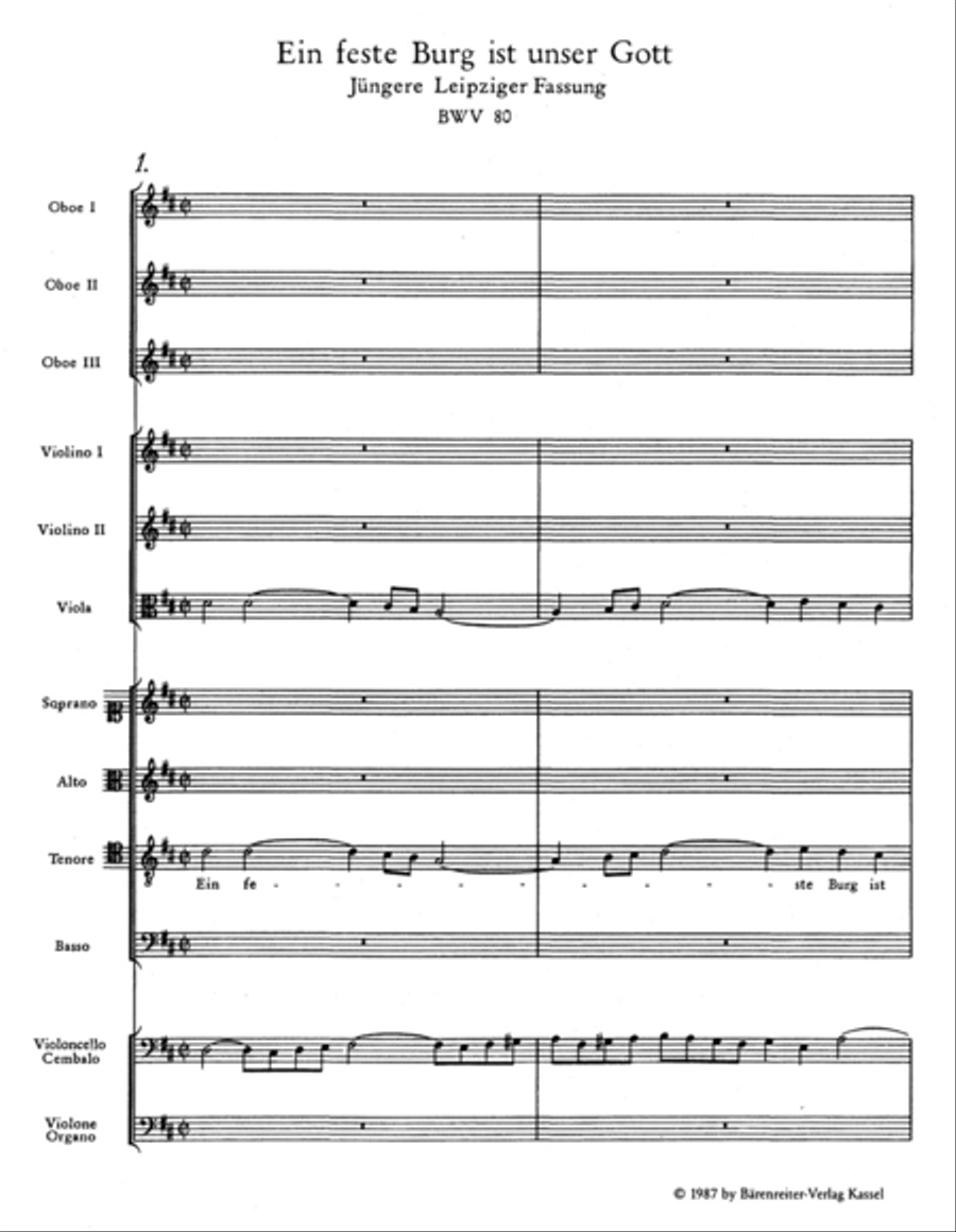 A Mighty Fortress is Our God, BWV 80 4-Part scores gallery preview page 2