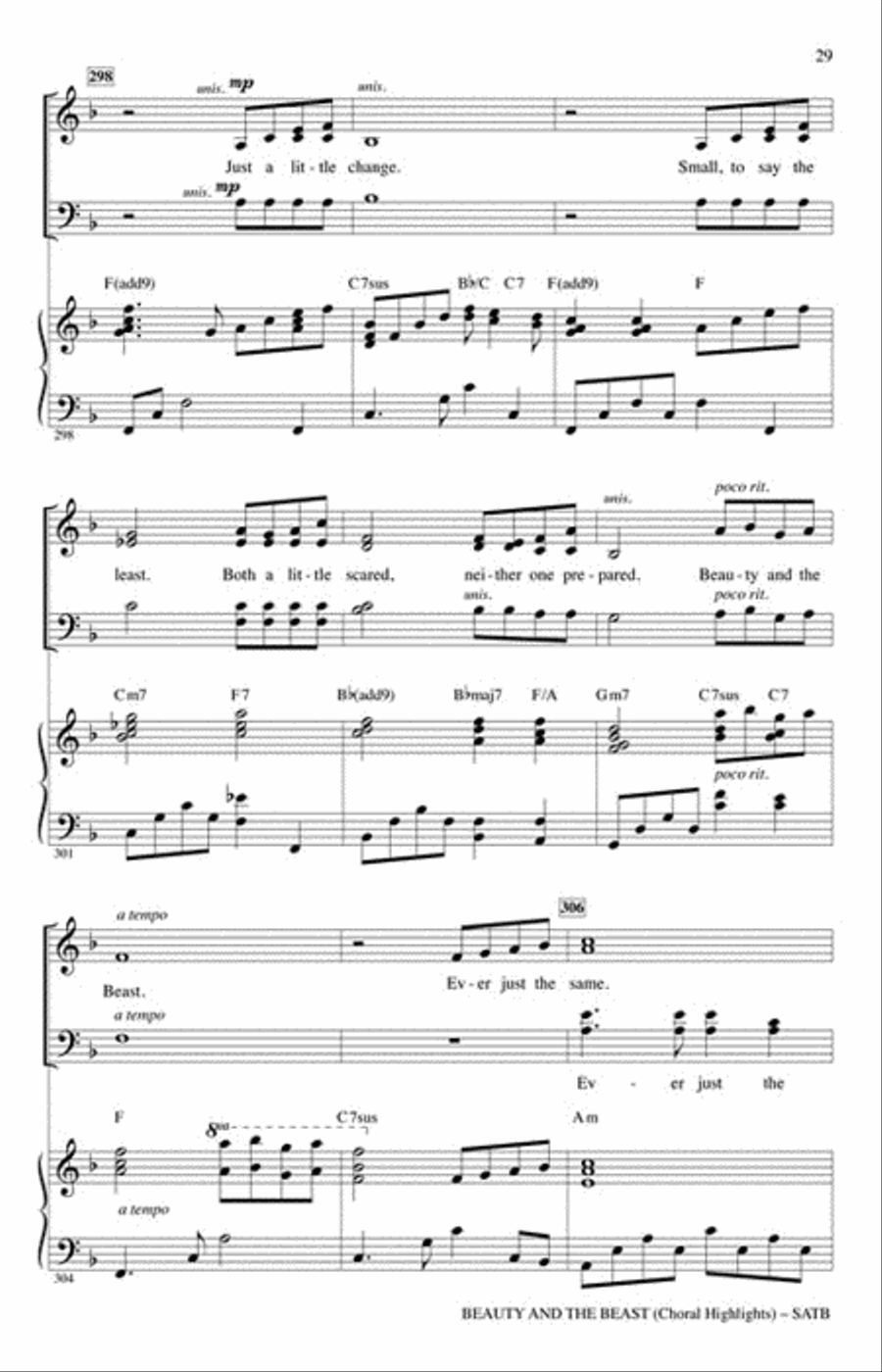Beauty and the Beast Beauty and the Beast 4-Part scores gallery preview page 6