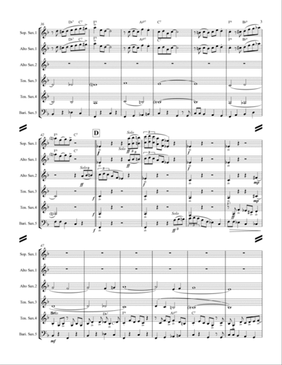 Royal Garden Blues (for Saxophone Quintet SATTB or AATTB) Saxophone Quintet scores gallery preview page 4