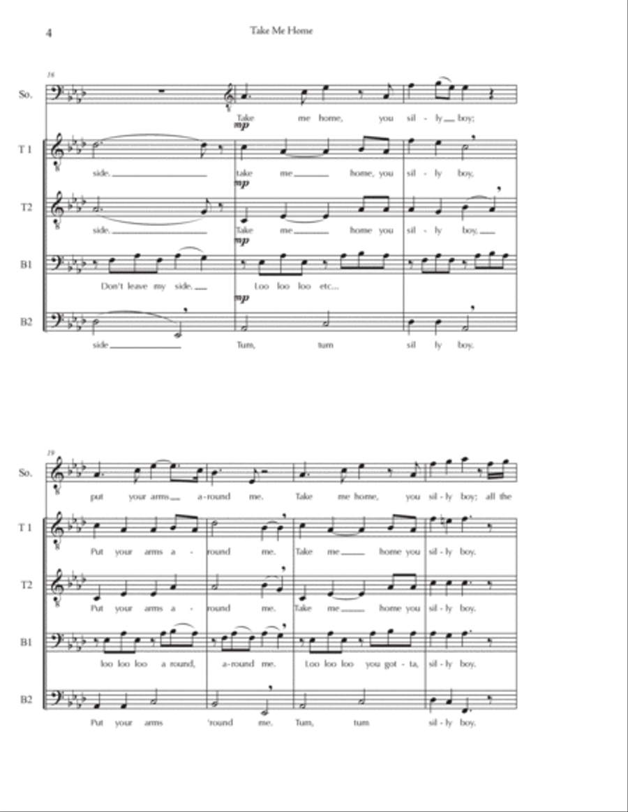 Take Me Home TTBB scores gallery preview page 4