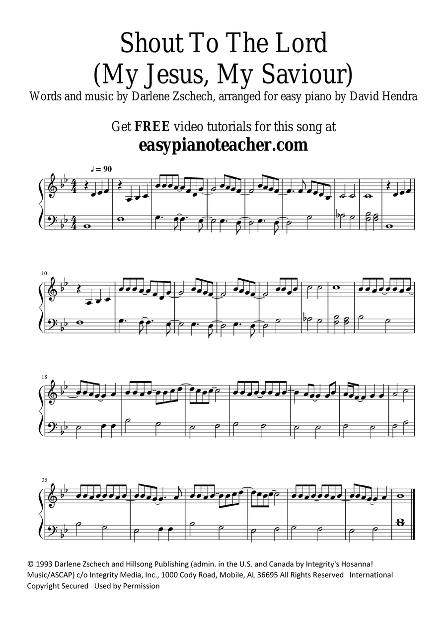 Shout To The Lord Easy Piano scores gallery preview page 1