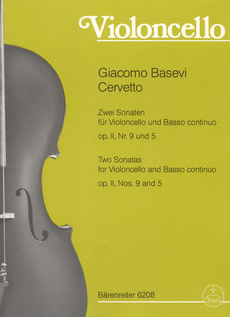 Zwei Sonaten Nr. 5 und 9 aus op.2 fur Violoncello und Basso continuo oder 2 Violoncelli