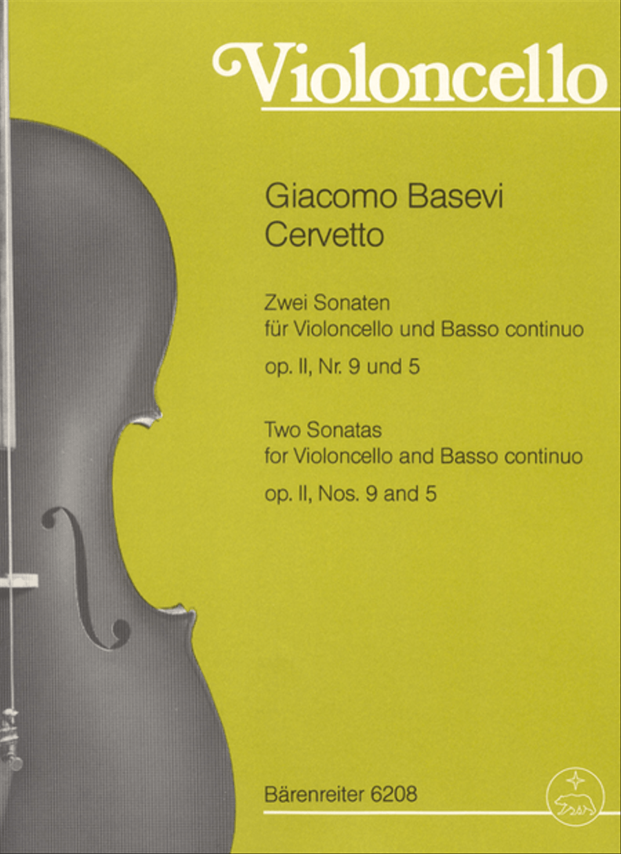 Zwei Sonaten aus op.2 for Violoncello and Basso continuo or two Violoncellos No. 5 und 9 Basso Continuo scores gallery preview page 1