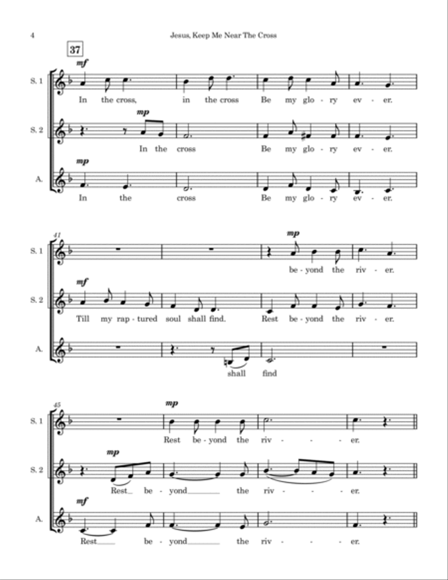 Jesus, Keep Me Near The Cross - SSA A Cappella SSA scores gallery preview page 5