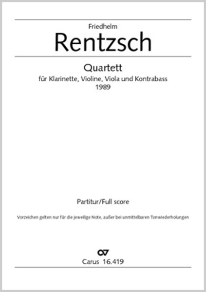 Quartet for Clarinet, Violin, Viola and Contrabass (Quartett fur Klarinette, Violine, Viola und Kontrabass)