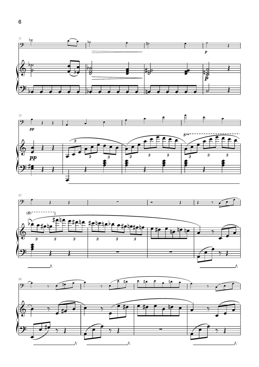 Beethoven • Für Elise / Pour Elise • bassoon & piano sheet music Bassoon Solo scores gallery preview page 6