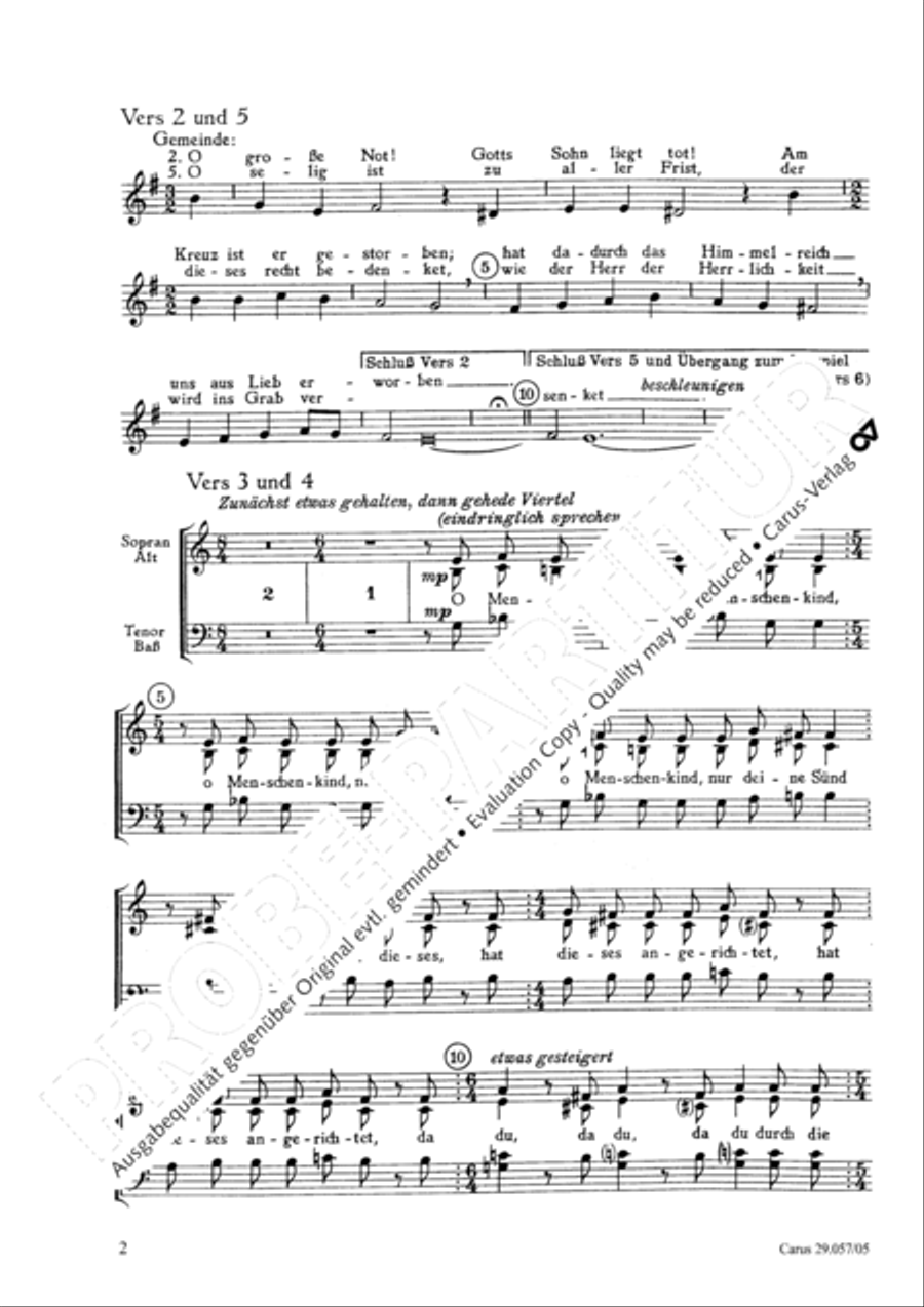 O Traurigkeit, o Herzeleid by Helmut Bornefeld 3-Part - Sheet Music page 3
