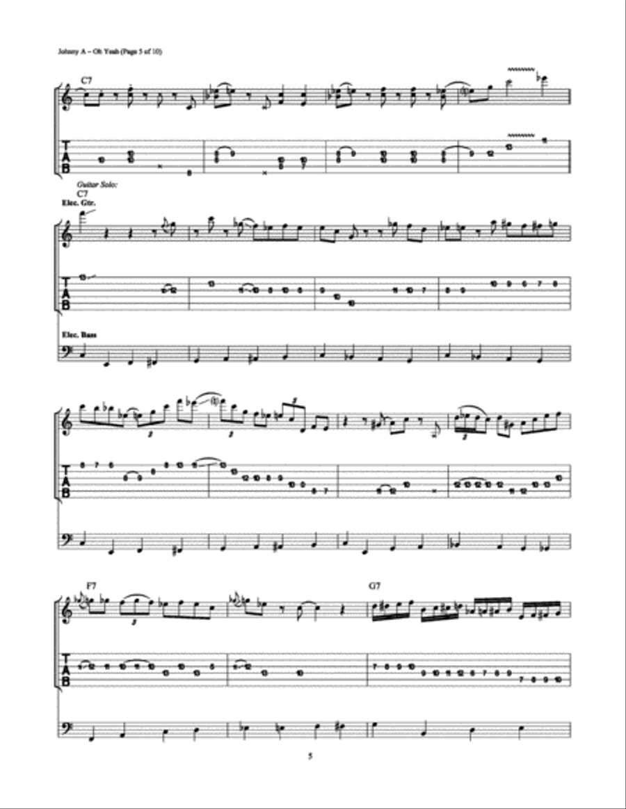Oh Yeah Electric Guitar scores gallery preview page 5