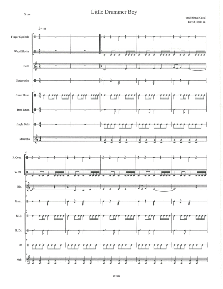 Little Drummer Boy Marimba scores gallery preview page 1