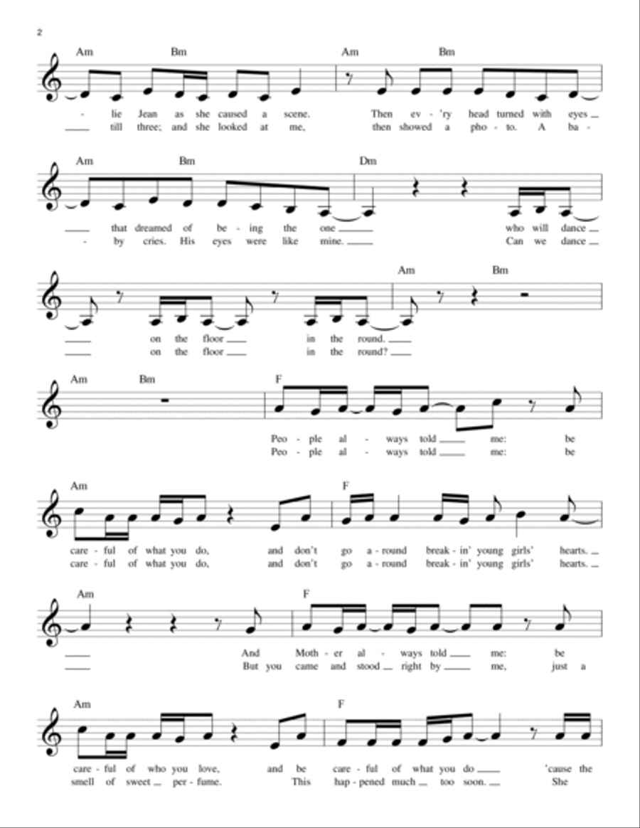 Billie Jean Piano scores gallery preview page 2