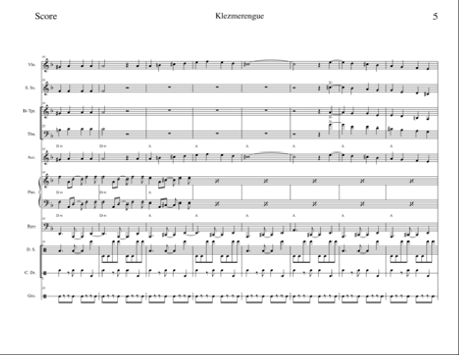 Klezmerengue Large Ensemble scores gallery preview page 5