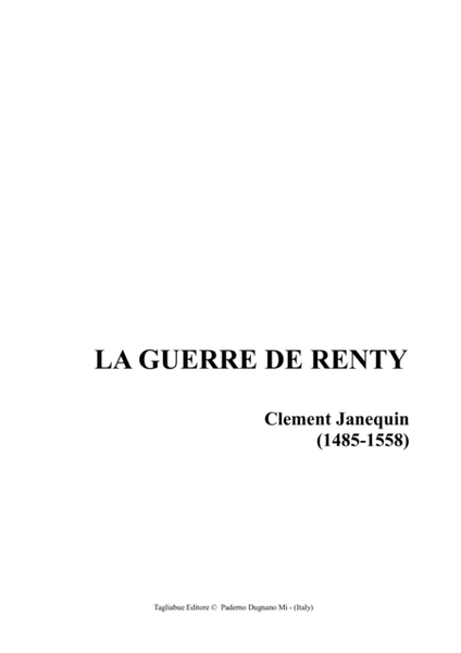LA GUERRE DE RENTY - Janequin - For SATB Choir image number null
