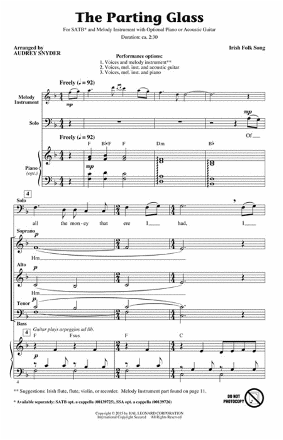 The Parting Glass 4-Part scores gallery preview page 2