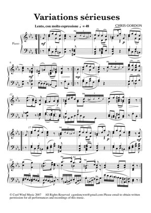 Variations sérieuses in C minor for piano