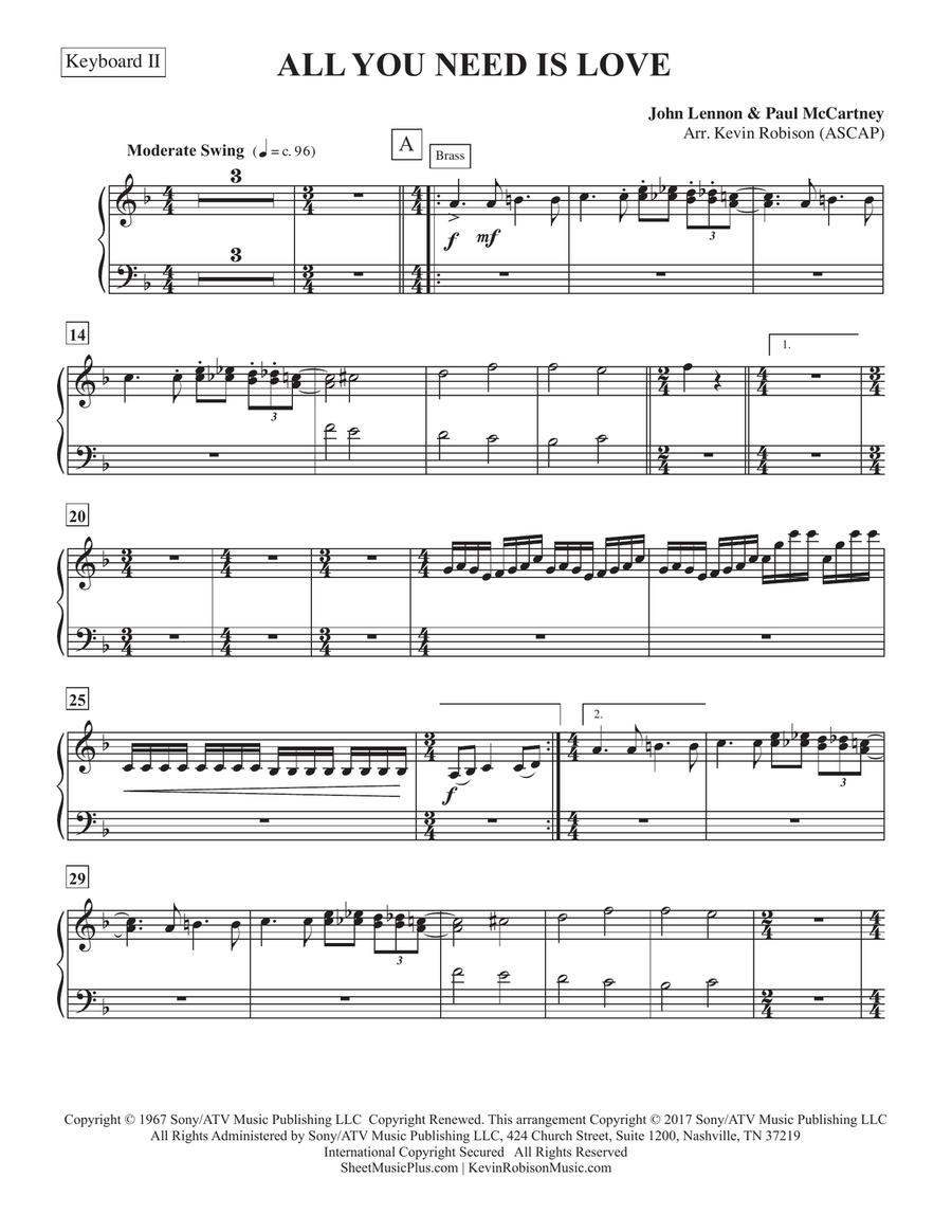 All You Need Is Love All You Need Is Love TTBB scores gallery preview page 2