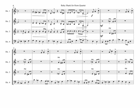 BABY SHARK Sheet music for Trombone, French horn (Brass Trio