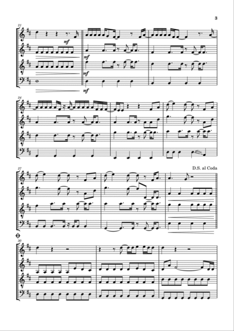 Every Time I Hear That Song Woodwind Quartet scores gallery preview page 4