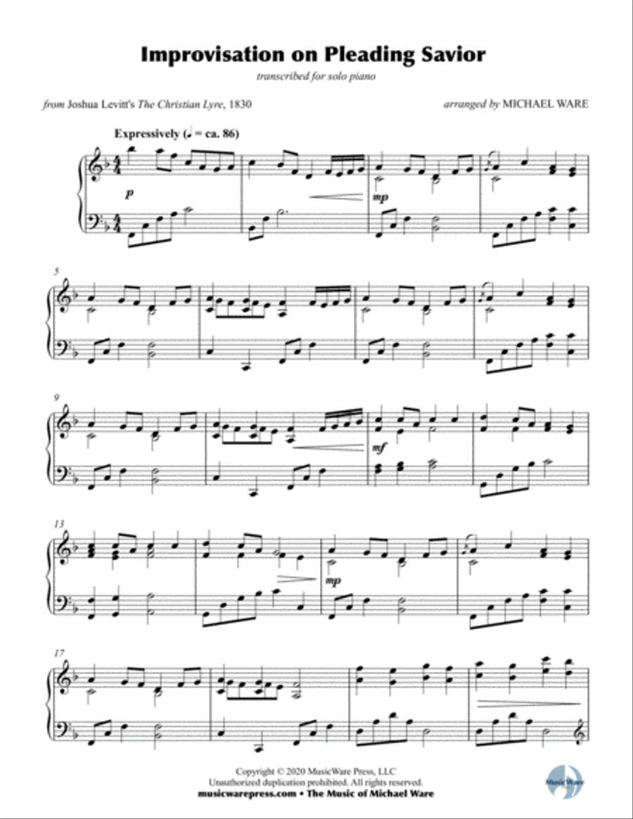 Improvisation on Pleading Savior (solo piano) Piano Solo scores gallery preview page 2