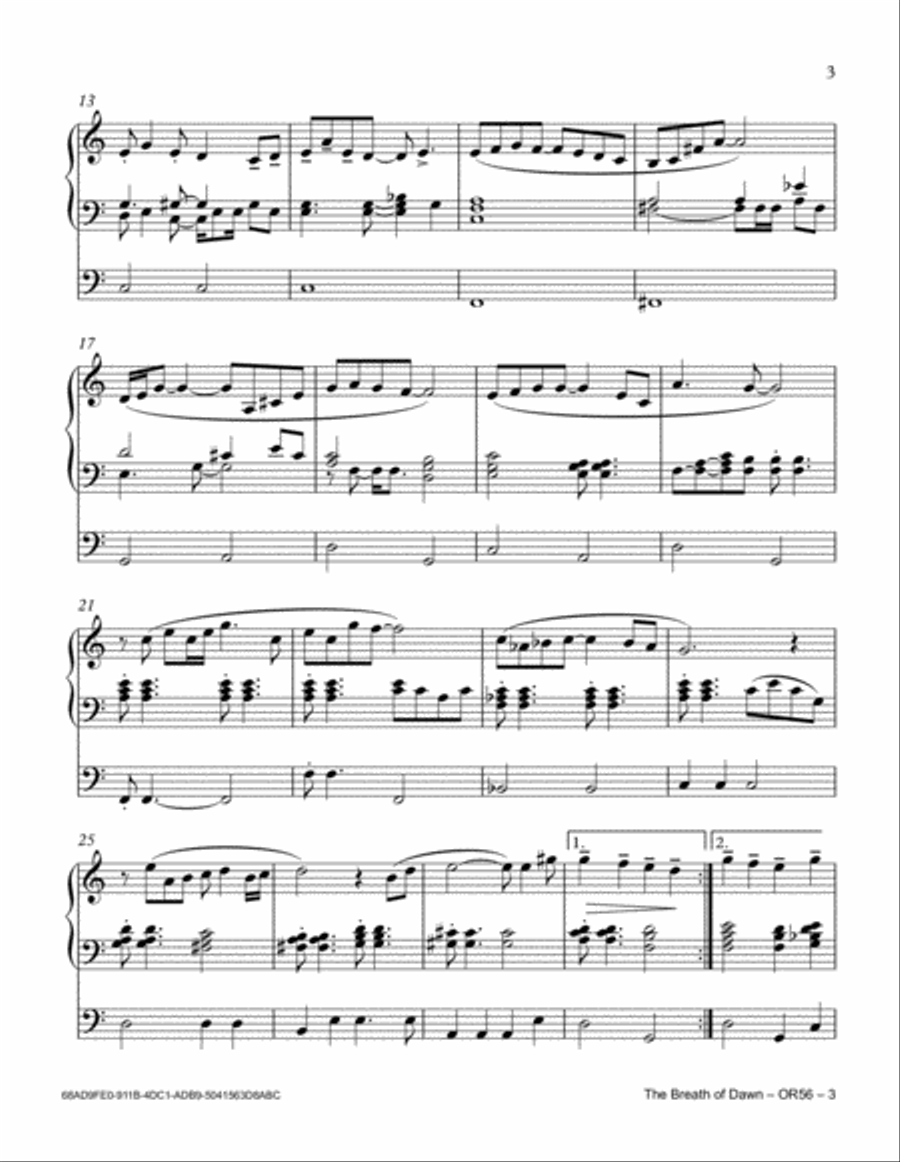 The Breath of Dawn Organ Solo scores gallery preview page 3