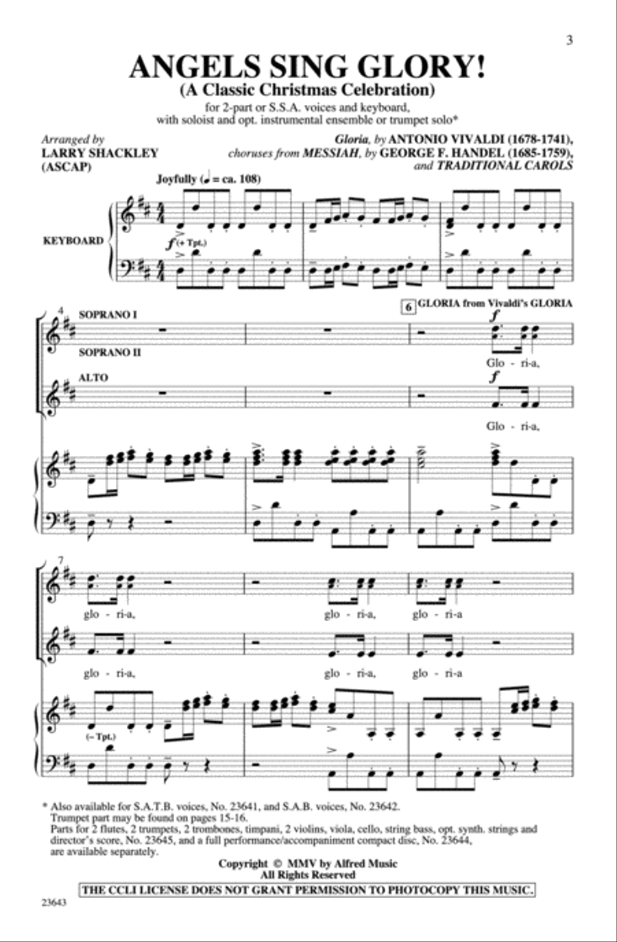 Angels Sing Glory! (A Classic Christmas Celebration) 2-Part scores gallery preview page 2