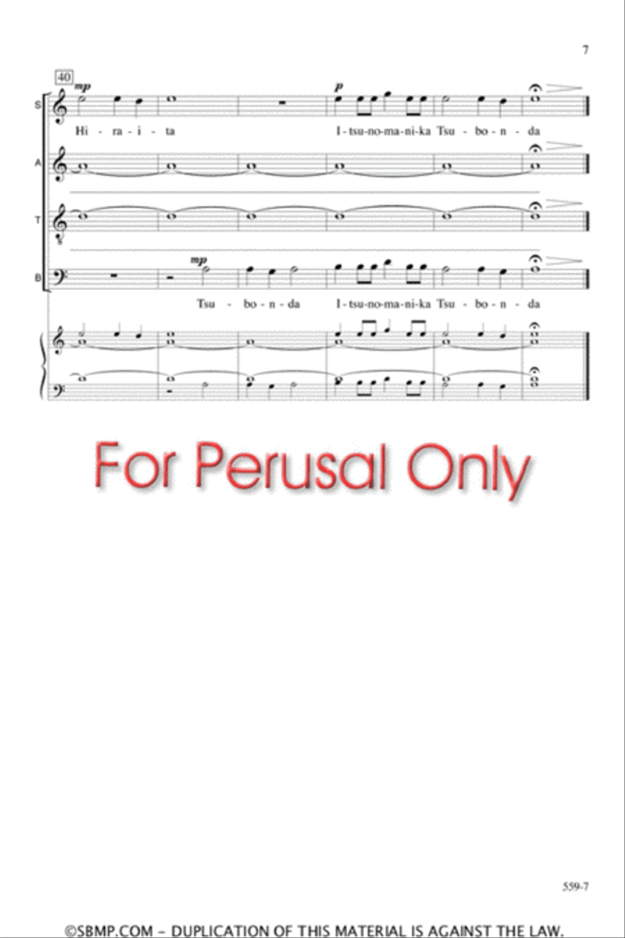Hiraita, Hiraita - SATB Octavo 4-Part scores gallery preview page 6