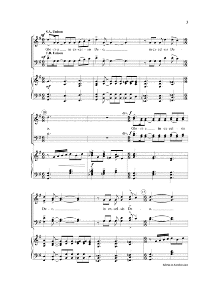Gloria in Excelsis Deo - SATB 4-Part scores gallery preview page 3