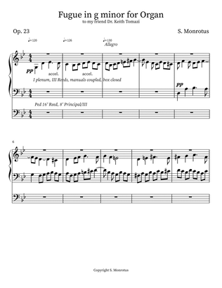 Fugue in g minor for Organ